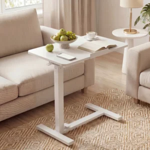 Height Adjustable C-shaped Flipping Portable Sofa Side Table